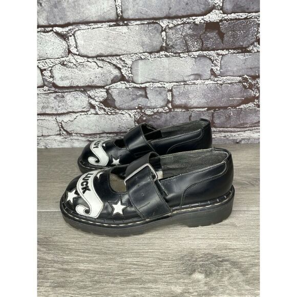 VTG TUK LADY LUCK Black Leather MaryJane Strap England Shoes Women 36EU/5.5M US - Picture 14 of 16